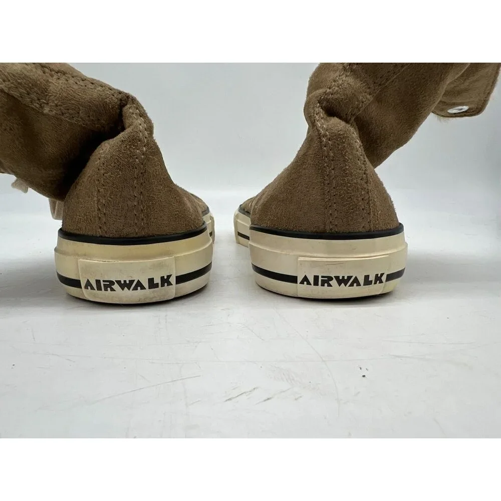 Airwalk Women's Suede & Faux Fur Lined High Top Sneakers Round Toe Size 10 Brown